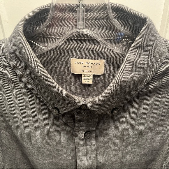 Club Monaco Herringbone Flannel Shirt - Picture 4 of 5